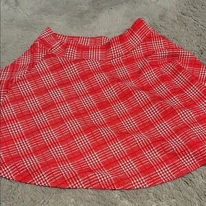 Chic Red Plaid Mini Skirt